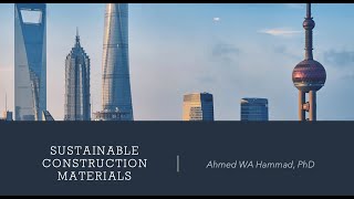 Sustainable construction materials