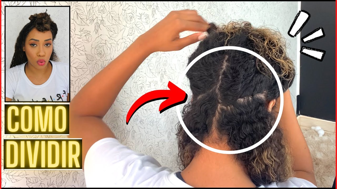 COMO REPARTIR O CABELO CACHEADO (Como dividir) - @Sarah Gontijo #20