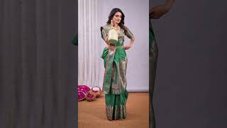 💚 Pine Green Banarasi Magic | Soft Silk Zari Weaving Saree Elegance ✨ | Elora Couture