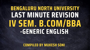 BNU-Last Minute Revision-4th Sem. B.Com/BBA-Generic English-2025