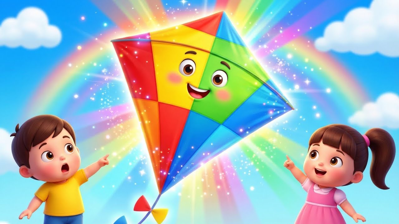 Lal Gulabi Neeli Peeli Patang Song | Kids Kite Song in Hindi | Flying Kite Rhyme 3D