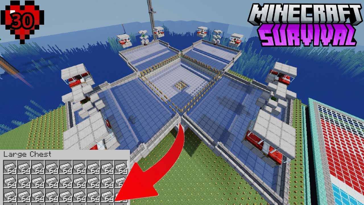 I Make The World Biggest Iron Farm In My Survival || - YouTube