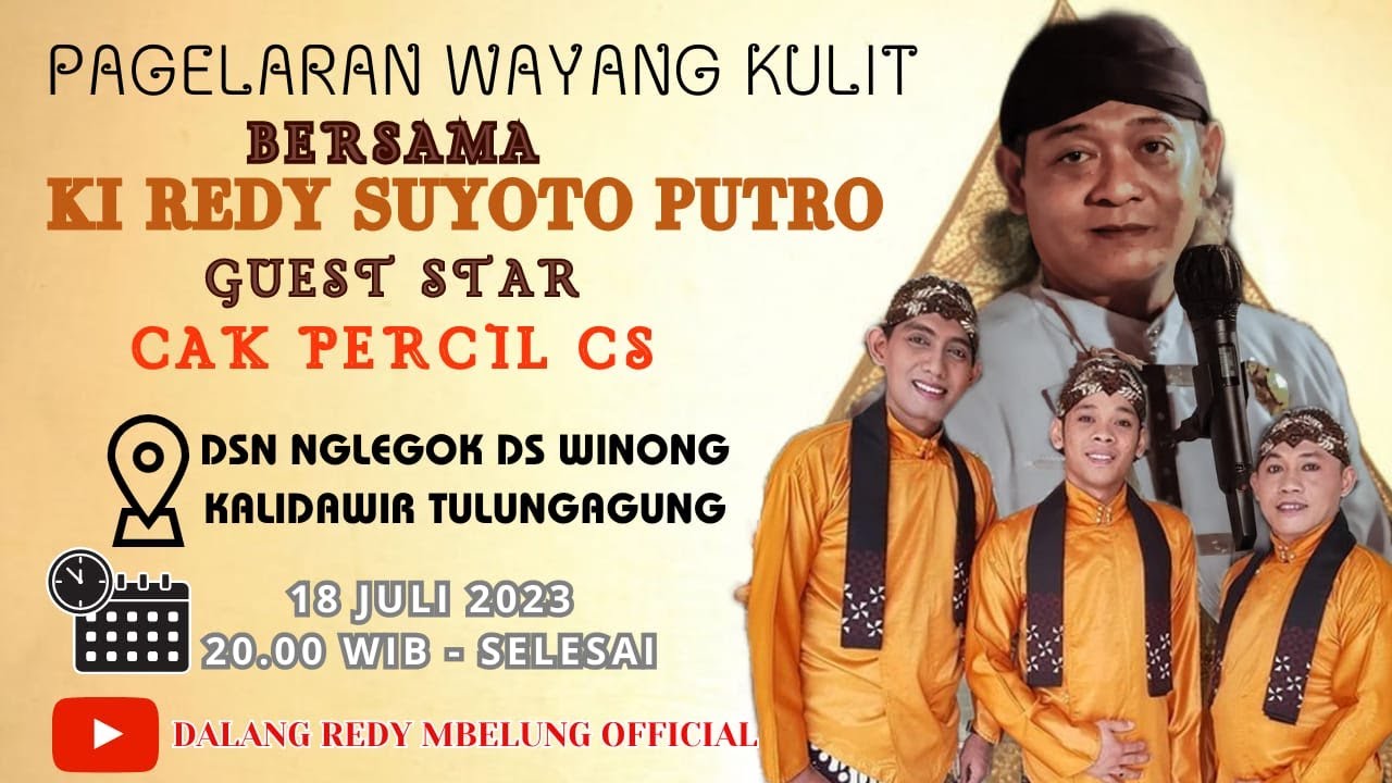 #livewayangkulitmalamini  REDY SUYOTO PUTRO// BT PERCIL Cs //KALIDAWIR TULUNGAGUNG 18 JULI 2023