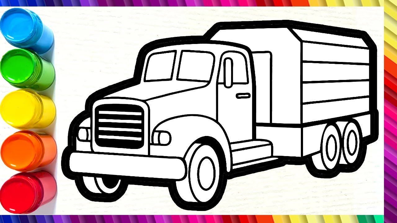 How to Draw a Colorful Container Truck 🚛 | Easy Drawing Step By Step ...