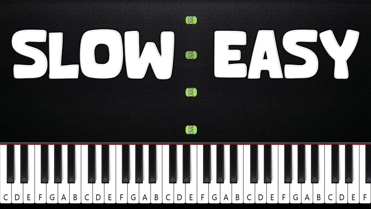 Rush E | SLOW EASY Piano Tutorial + SHEET MUSIC by Asllen - YouTube