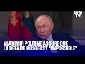 Guerre en Ukraine: Vladimir Poutine assure que la défaite russe est impossible