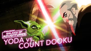 Famous Yoda vs. Count Dooku - Size Matters Not | Star Wars Galaxy of Adventures Profile