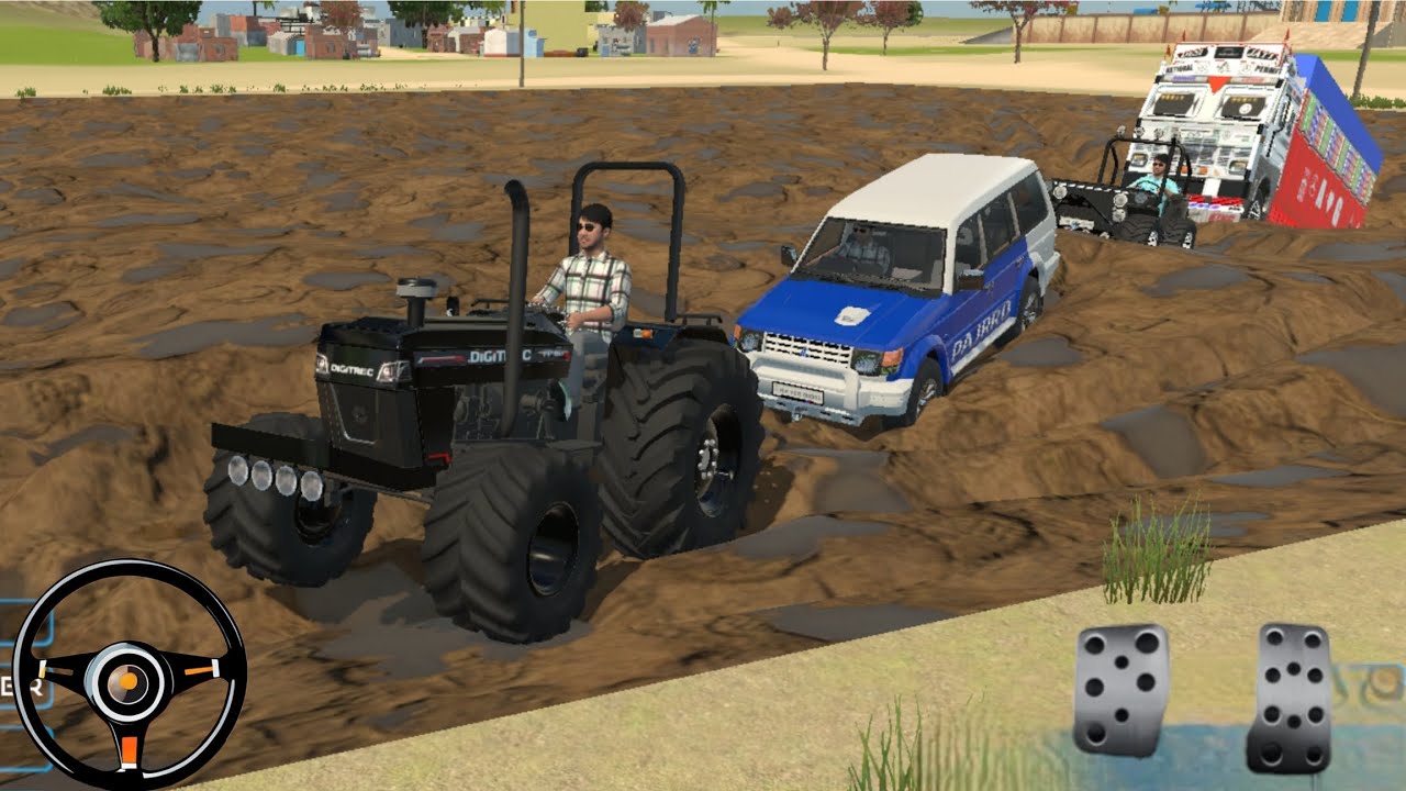 Harvester stuck mud in tractor truck and rescue in the Harvester #indianvehiclessimulator3dvideos