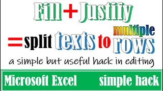 A simple hack to split content into multiple rows in Excel
