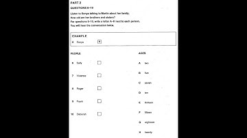 Listening A2, KET 3, Test 4, Part 2