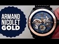 (4K) ARMAND NICOLET L09 18K GOLD BEZEL MEN'S WATCH REVIEW MODEL: S619N-BU-P760NR4