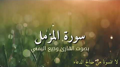 سورة المزمل بصوت القارئ وديع اليمني