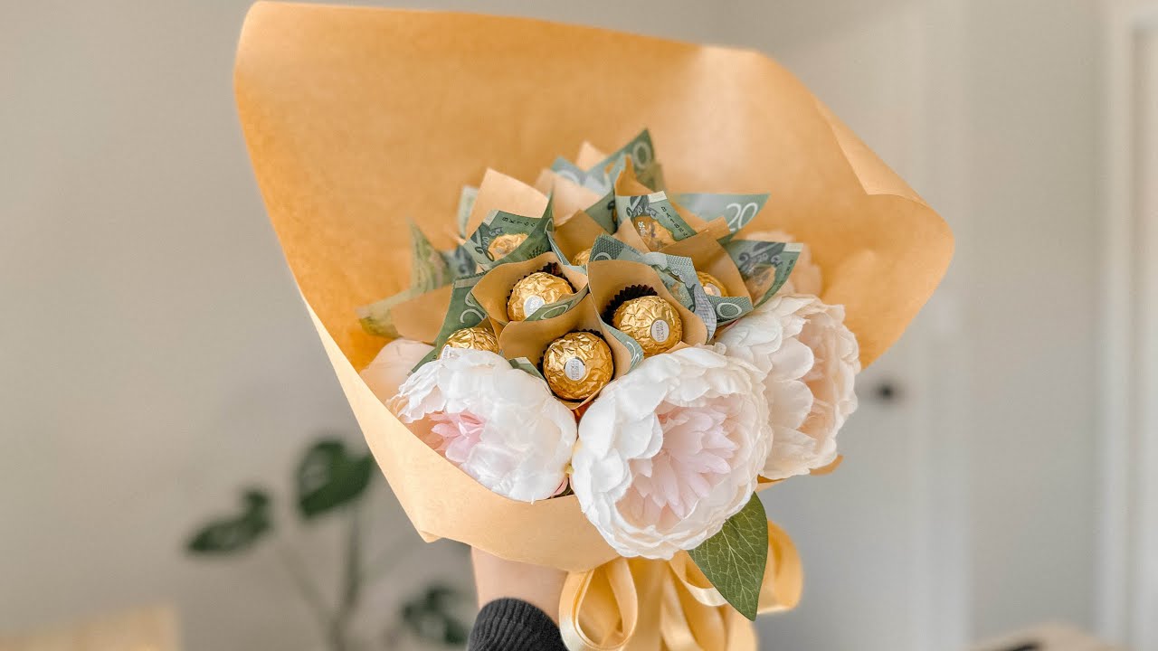 How to Make Money and Chocolate Bouquet Tutorial 🌷🧸✨