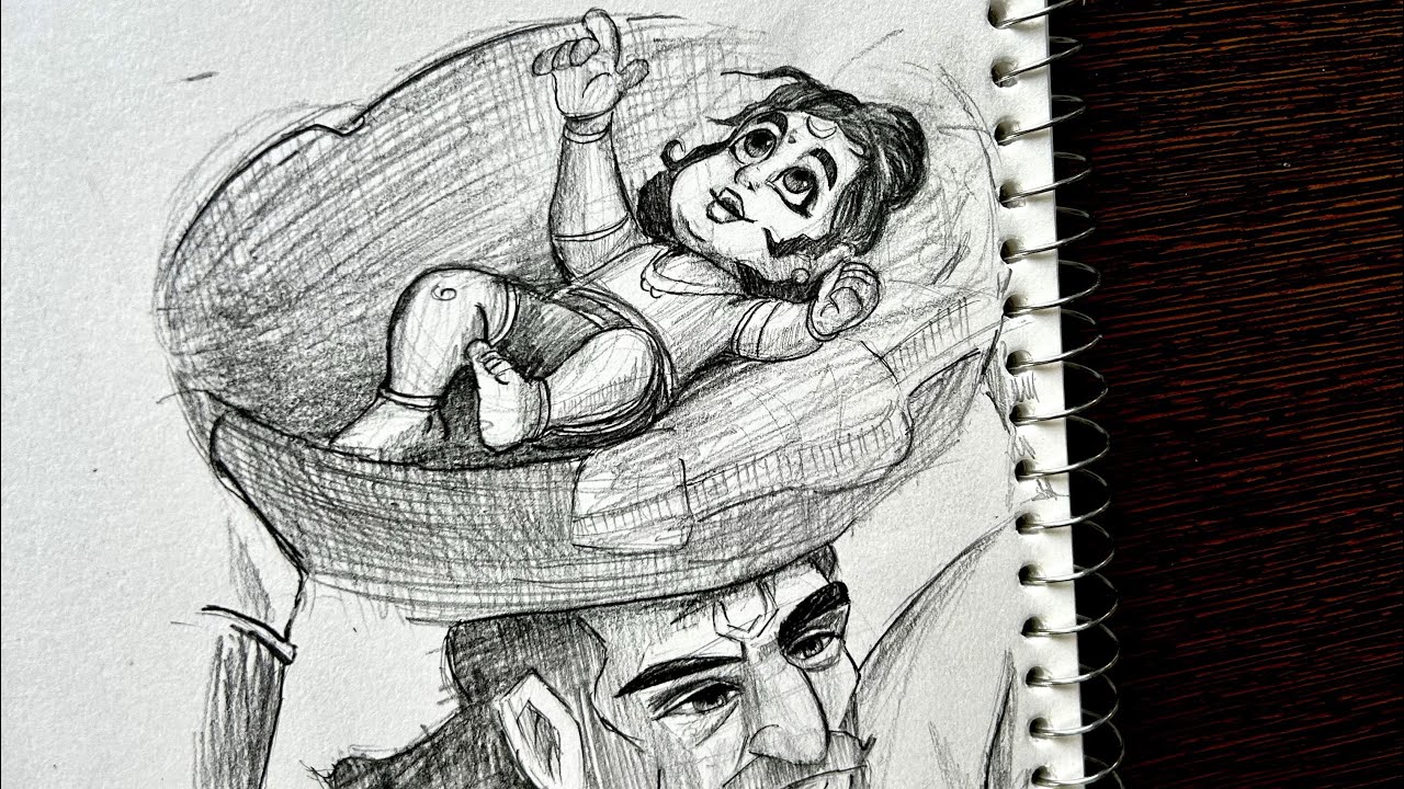 easy Drawing ,(Krishna & vasudev)’ easy drawing tutorial