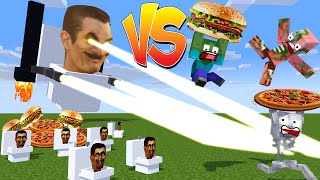 Running for food Minecraft Mobs VS Skibidi toilet - Minecraft Animation