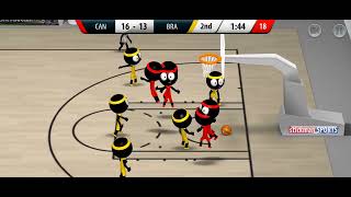 Stickman Basketball 3D - American Tour [Cup]  - Canada 🇨🇦 VS Brazil 🇧🇷 (Game 3)  screenshot 1