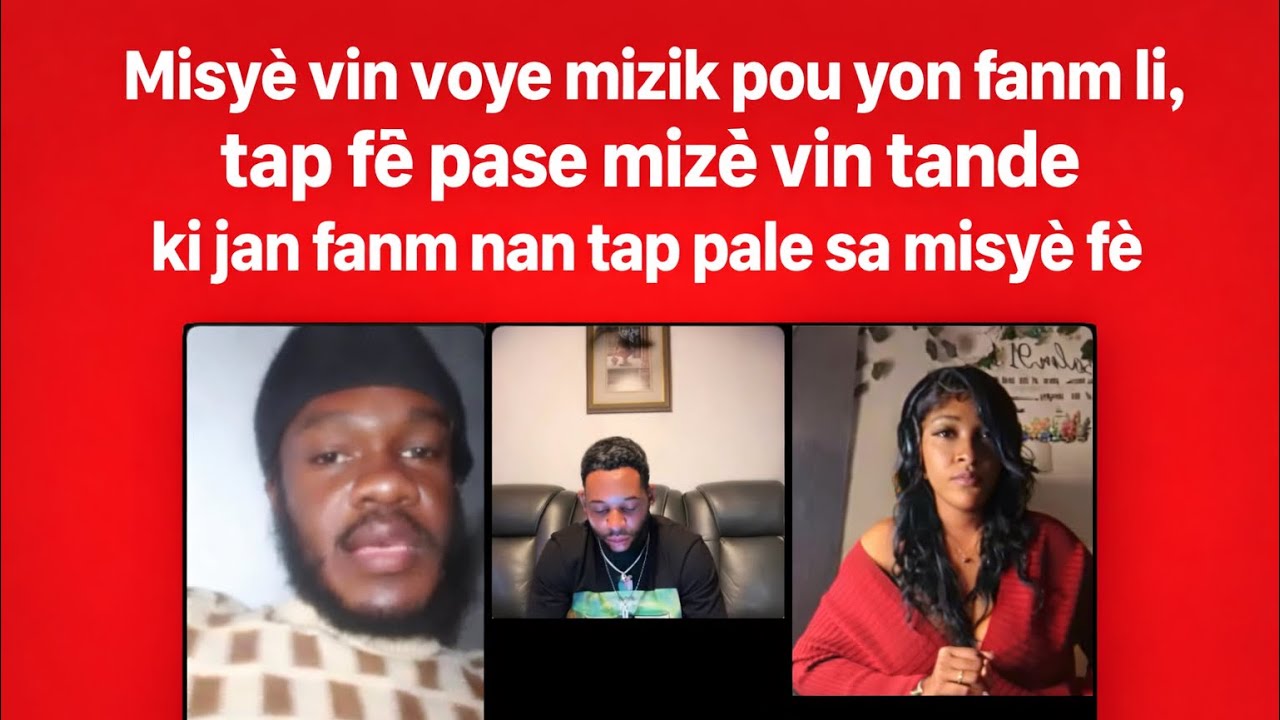 Misye vin voye mizik pou yon fanm li tap fe pase mize vin tande ki jan fanm nan tap pale sa Misye fè