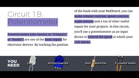 COMP 444 SparkFun Inventors Kit Project 1 - Circuit 1B: Potentiometer (Coding Challenge)