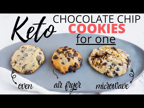 45 Second KETO CHOCOLATE CHIP COOKIE FOR ONE | Cooked 3 Ways - Air Fryer, Microwave, Oven