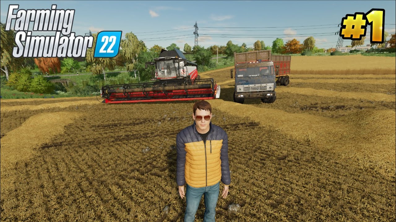 Дед передал в наследство свою ферму в Farming simulator 22 начал уборку урожая ! #1  
