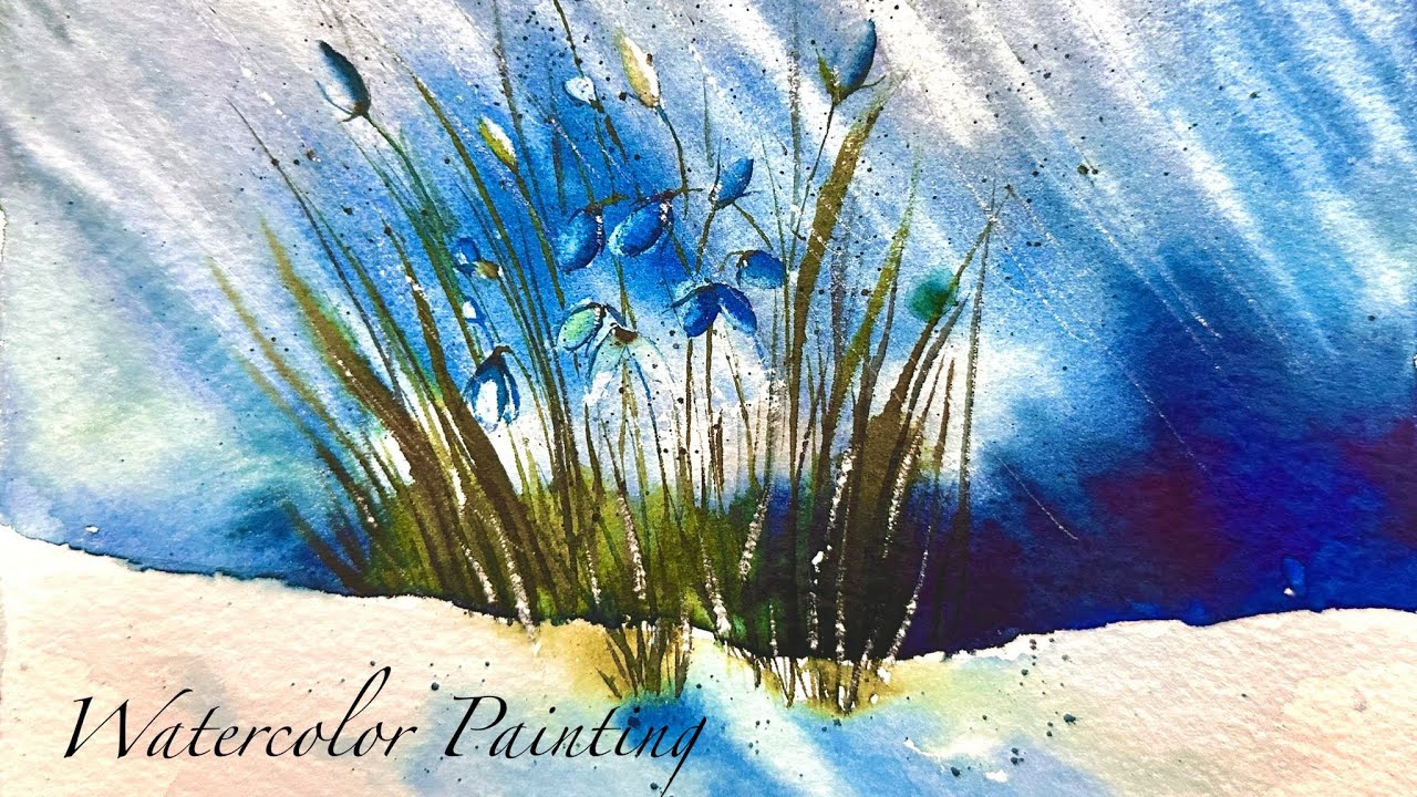Blue Spring Flowers | Relaxing Watercolor Painting 🌿💙