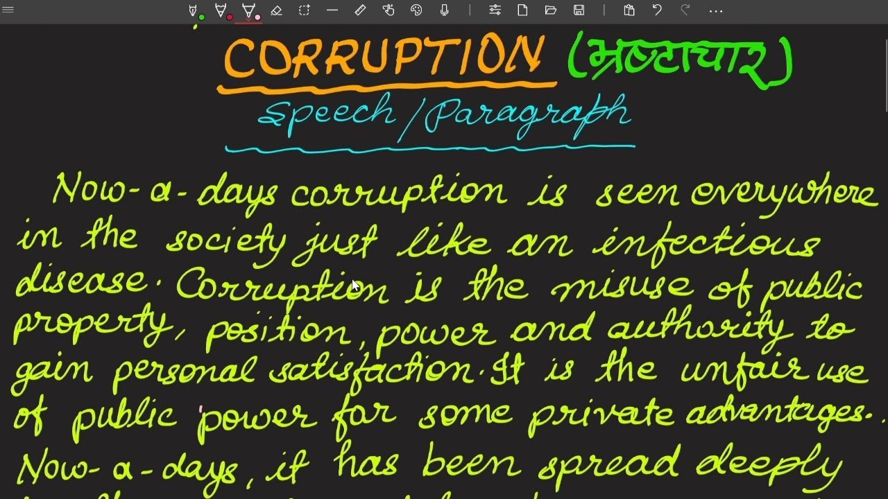 corruption speech