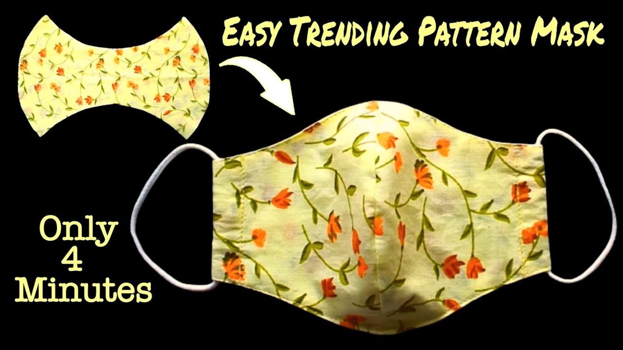 Very Easy New Trending Pattern Mask Sewing Tutorial 😷(New Style Mask ...
