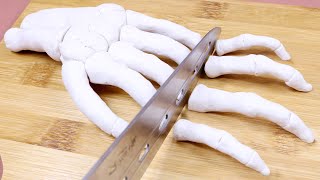 Stop motion Cooking - How To Cook Skeleton Hand - ASMR Mukbang Eating 4K Video Funny Horror