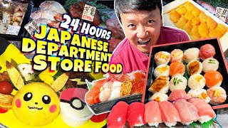 24 Hours Eating ONLY Japanese Department Store Food & Pokémon Café