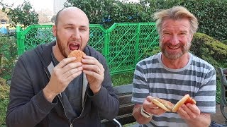 Hot Food Vending Machine Japan Taste Test (Hot Dogs and Burgers)