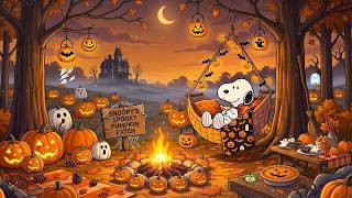 Snoopy Halloween Jazz 🎃 Cozy Autumn Night | Relaxing Fall Jazz for Study & Sleep