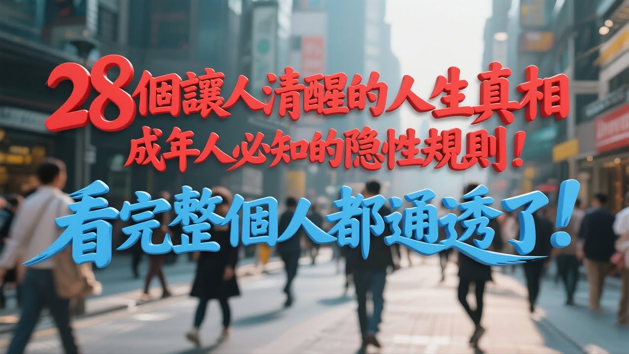 28個讓人清醒的人生真相！成年人必知的隱性規則，看完整個人都通透了！#人生智慧 #人生感悟 #人生哲理