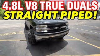 2002 Chevy Silverado 4.8L V8 TRUE DUAL EXHAUST w/ STRAIGHT PIPES!