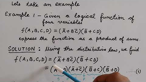 Product of Sums ( POS )