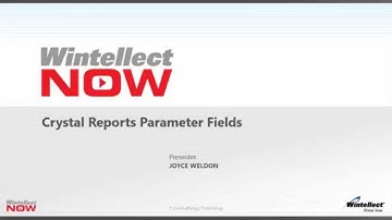 Crystal Reports: Parameter Fields Sneak Peek by Joyce Weldon