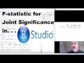 R-Studio Tutorial: F-Test for Joint Significance