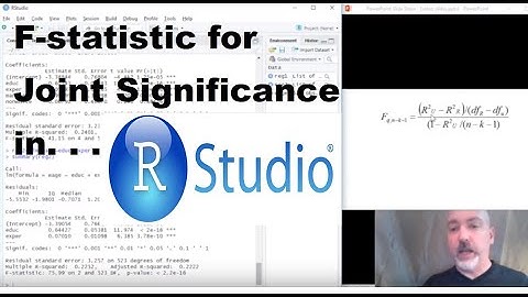 R-Studio Tutorial: F-Test for Joint Significance