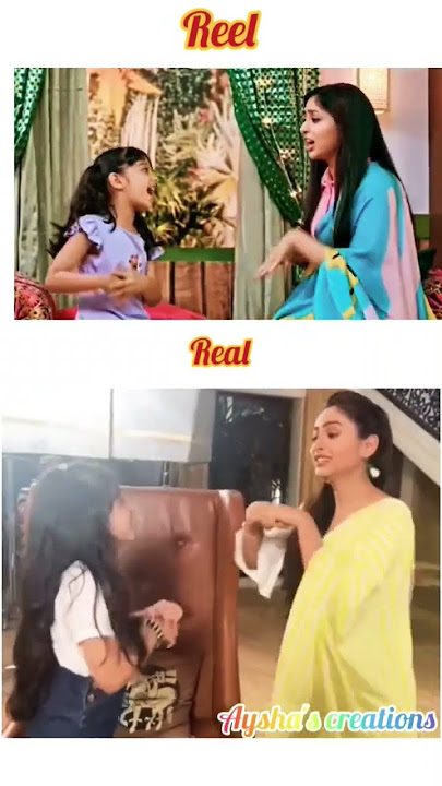 #arohi 🦎 and #roohi 🐱 fun time ⏲ . they are looking very cute. #neirohi😇 #yrkkh 🥰.