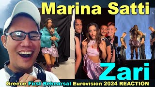 Marina Satti - Zari - Greece First Rehearsal Eurovision 2024 REACTION