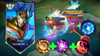 ZHASK + NEW BEST SPELL AND BUILD COMBO=UNLIMITED TRUE DAMAGE 🔥MLBB✓