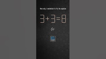 3+3=8 | Move only 1 matchstick to fix the equation | Ep 10 #iqtest #matchstick #quiz