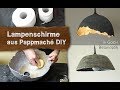 Pappmache Lampenschirme in Gold-/Betonoptik selber machen - DIY
