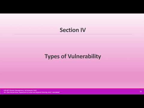 Lecture 8 Vulnerability Assessment Section IV Types of Vulnerability