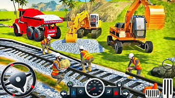 Train Track Construction Simulator - JCB Machine Games 3D - Android Gameplay