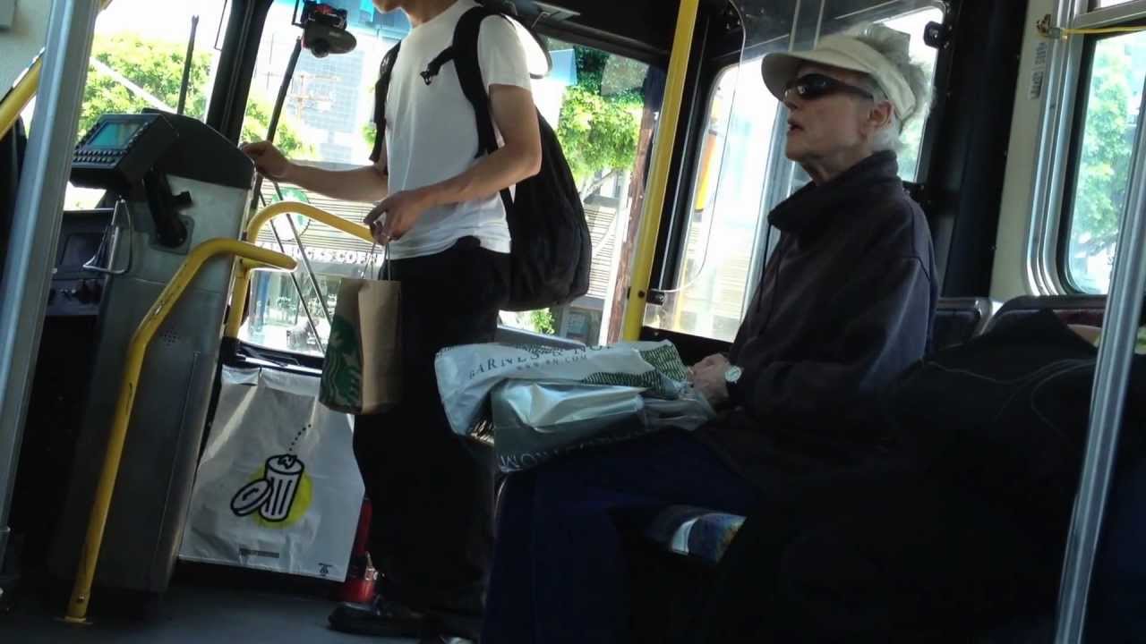 Angry Old Woman Yells at Bus Driver - YouTube