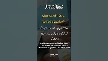 Surah Az Zumar | Surah 39 سورة الزمر Ayat 73 | English & Arabic Text