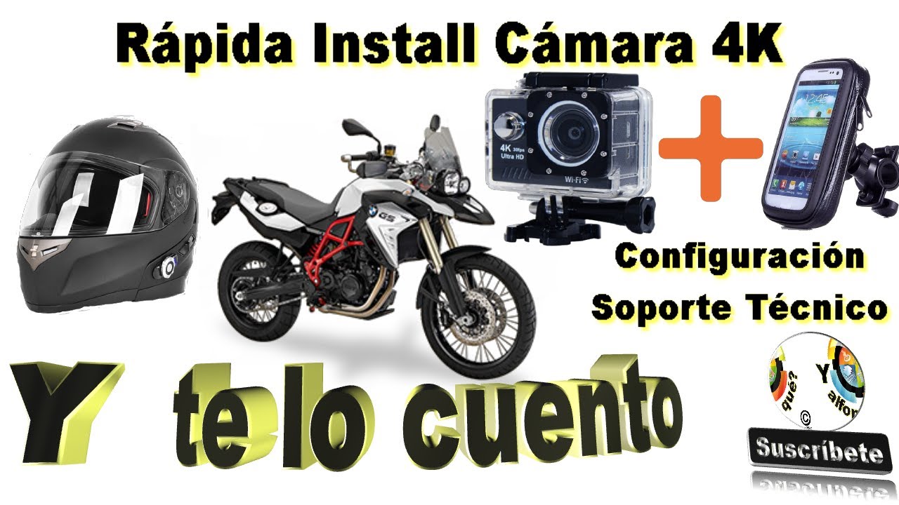 How install camera 4k + Helmet Moto + Phone Complete Configuration - YouTube