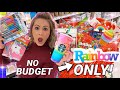NO BUDGET 🌈 RAINBOW ITEMS ONLY ✨ SHOPPING SPREE!