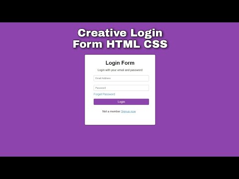 Creative Login Form HTML CSS only