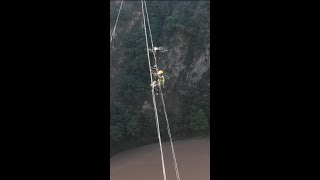 Drone helps rescue man above Nujiang River in SW China